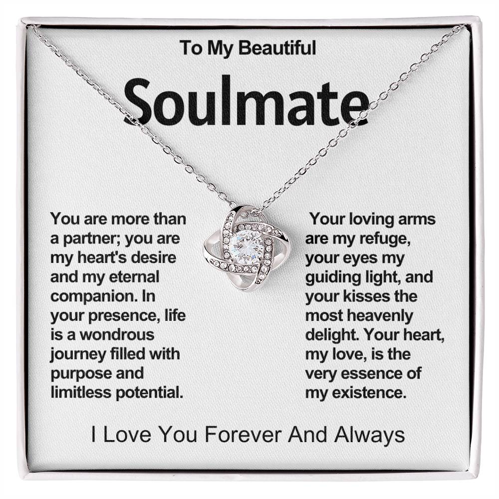 To My Beautiful Soulmate Love Knot Necklace