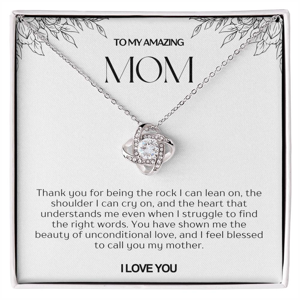 To My Amazing Mom Love Knot Necklace