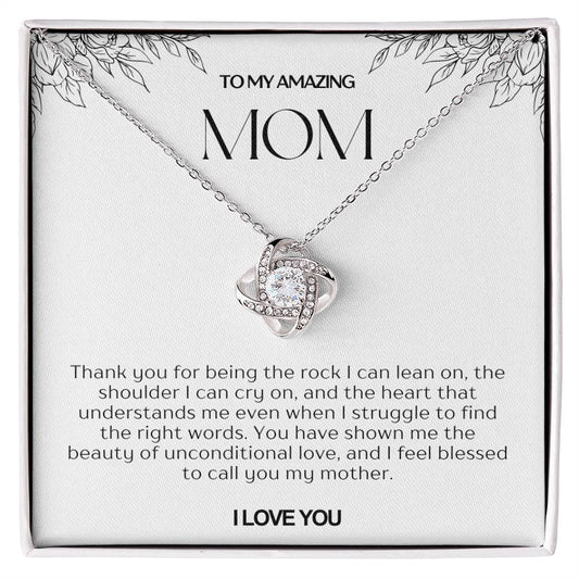 To My Amazing Mom Love Knot Necklace