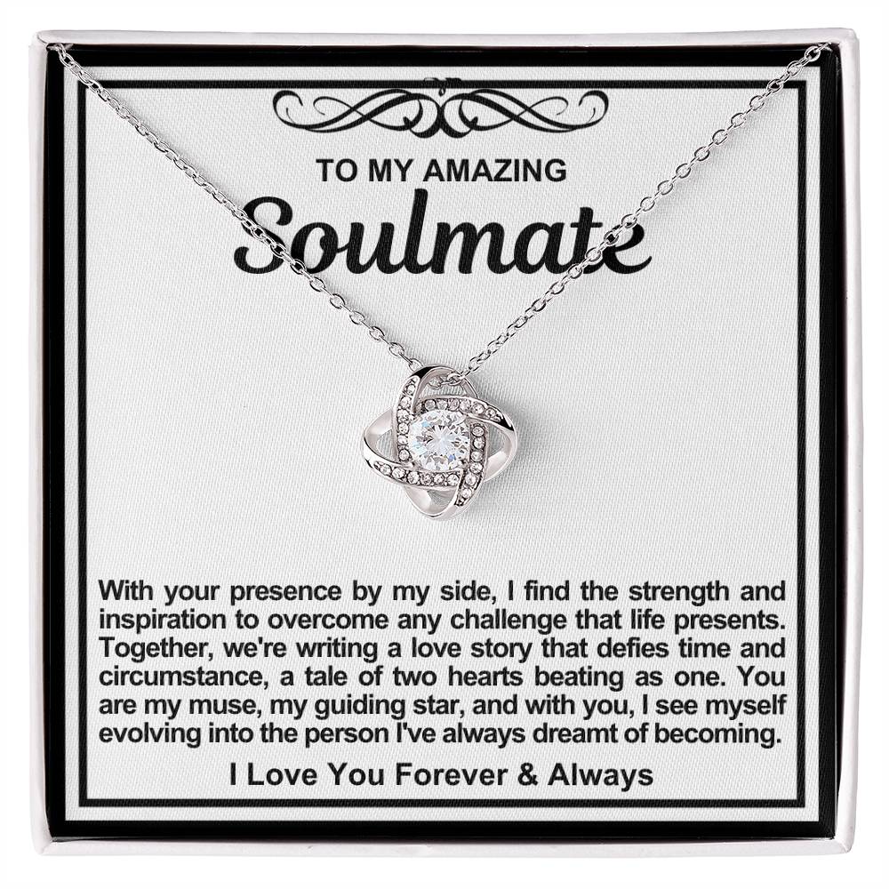 Soulmate Love Knot Necklace- Together We Are Writing A Love Story