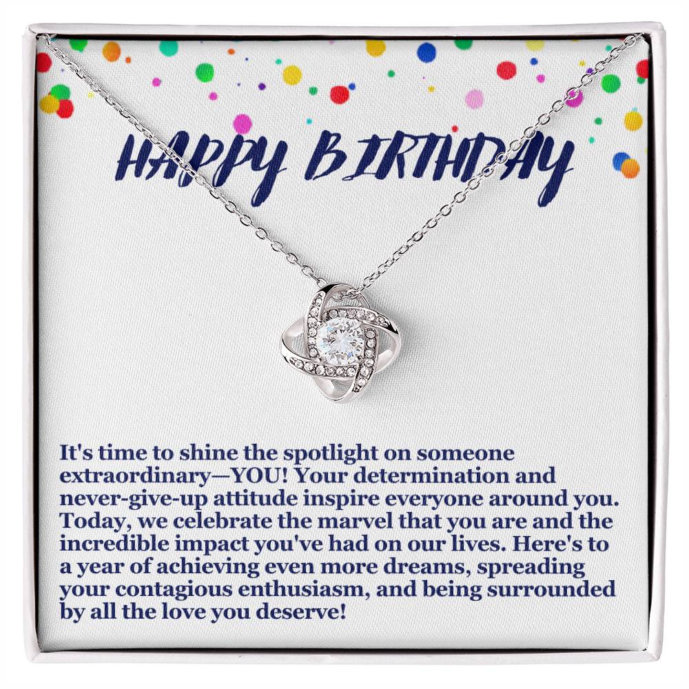 Happy Birthday Love Knot Necklace