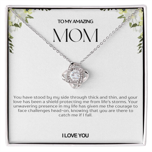 To My Amazing Mom Love Knot Necklace