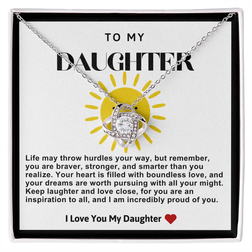 Daughter Sunshine Love Knot Necklace