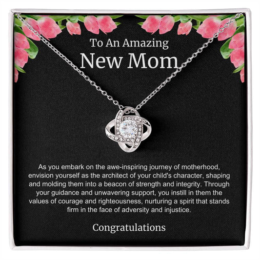 To An Amazing New Mom Love Knot Necklace