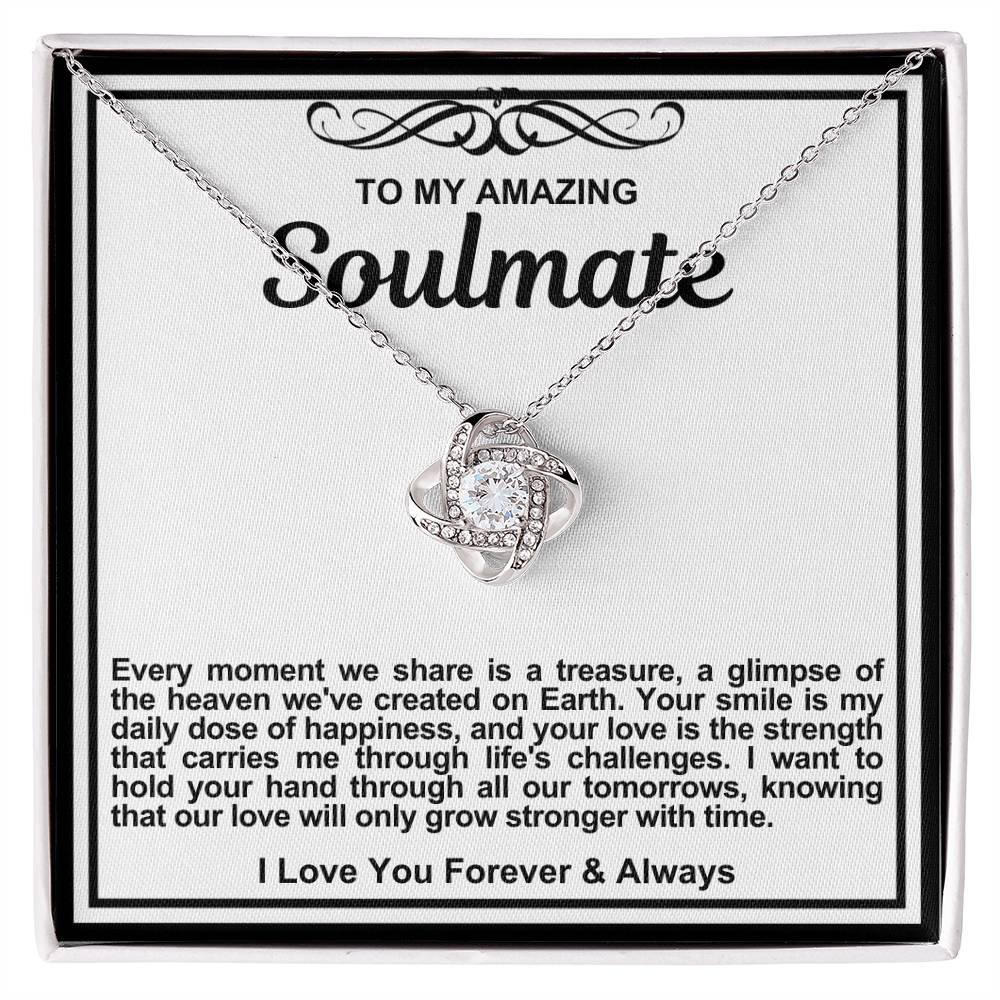 Soulmate Love Knot Necklace- Your Smile Is My Daily Dose Of Happiness