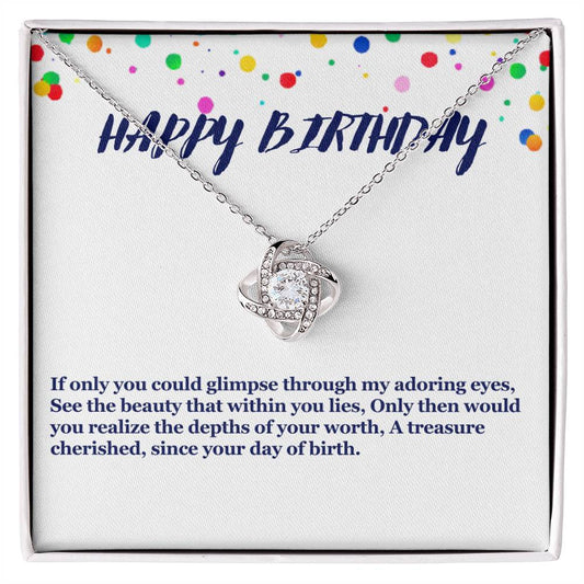 Happy Birthday Love Knot Necklace