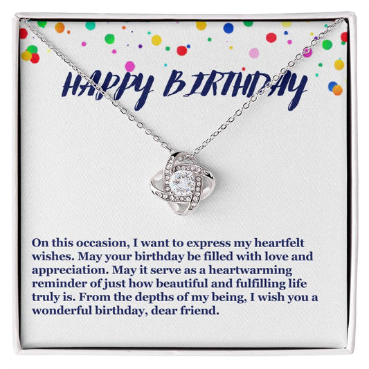 Happy Birthday Love Knot Necklace