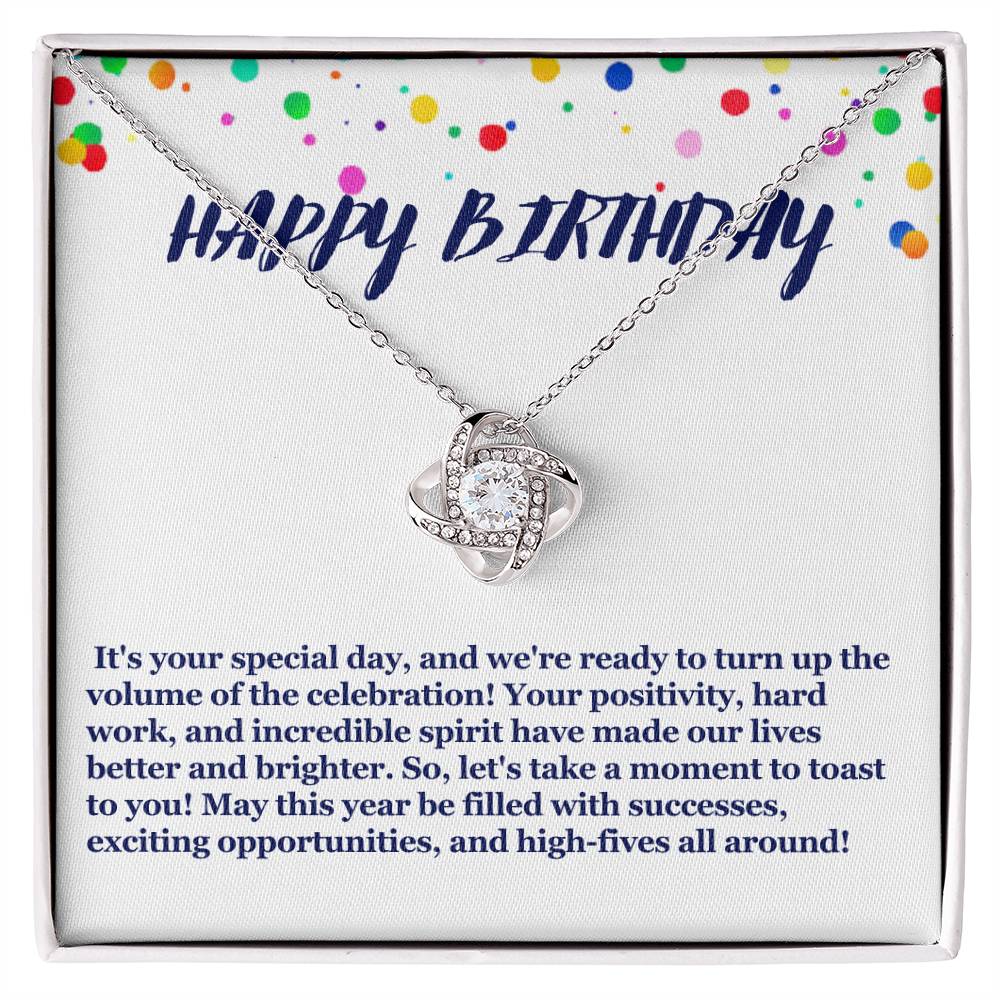 Happy Birthday Love Knot Necklace