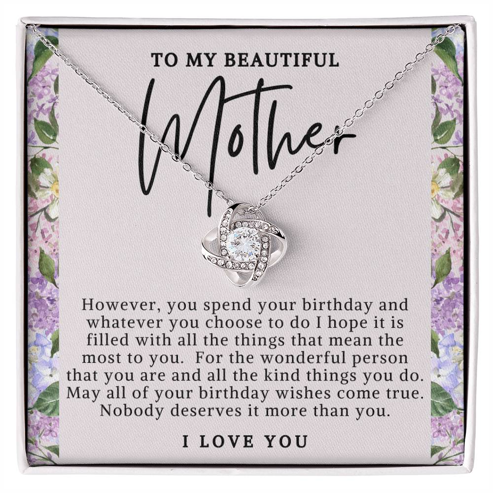 Mother Love Knot Birthday Necklace