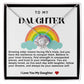 Daughter Rainbow Love Knot Necklace