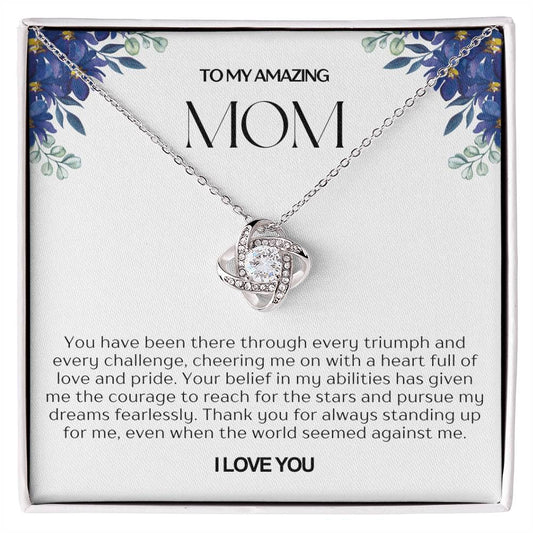 To My Amazing Mom Love Knot Necklace