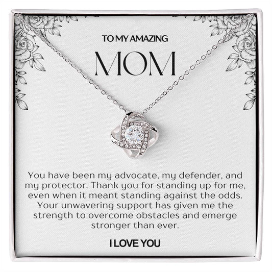 To My Amazing Mom Love Knot Necklace