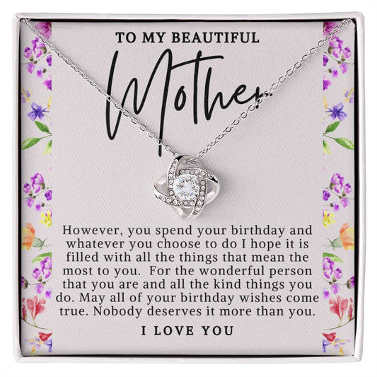 Mother Love Knot Birthday Necklace