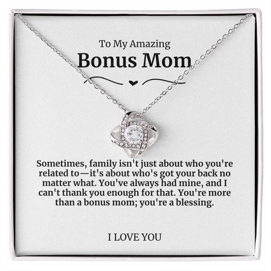 To My Amazing Bonus Mom Necklace