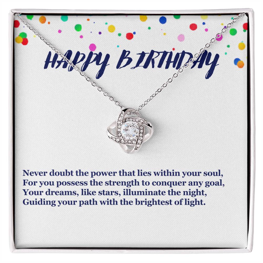 Happy Birthday Love Knot Necklace