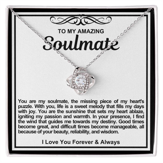 Soulmate Love Knot Necklace- The Missing Piece Of My Hearts Puzzle