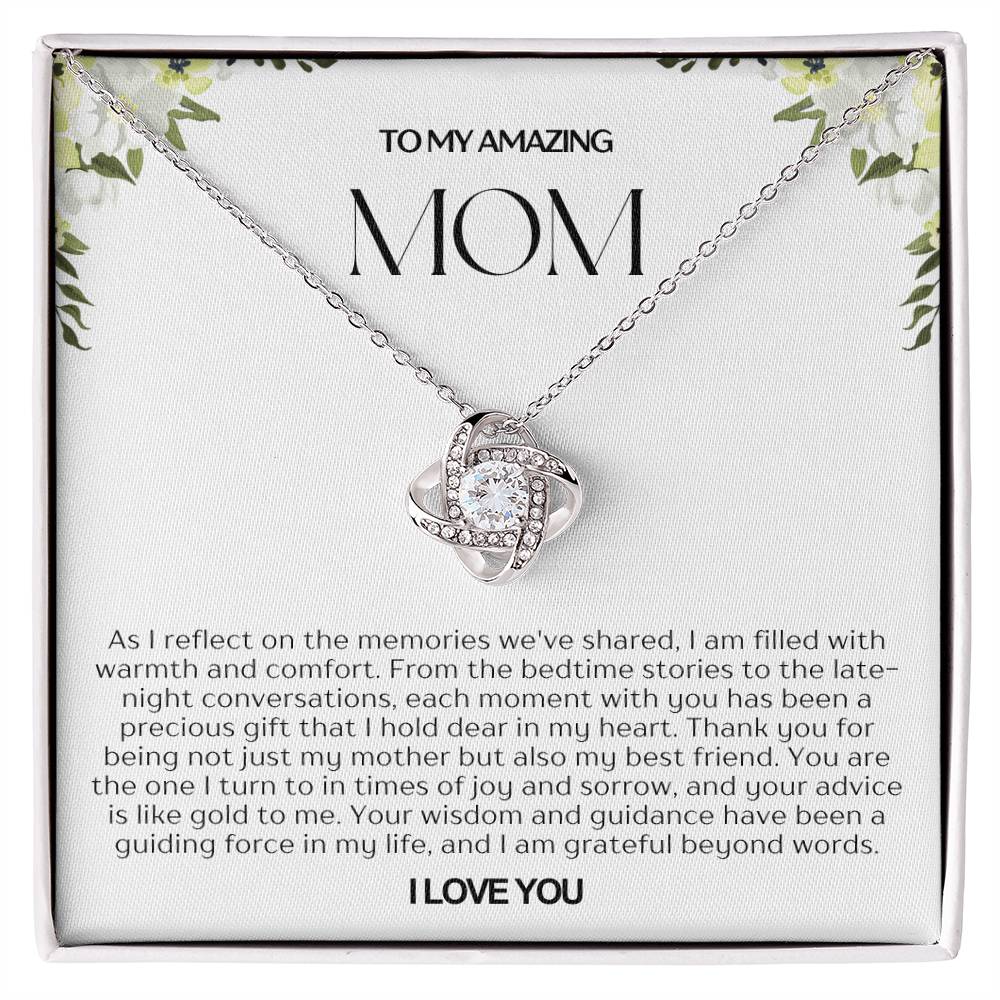 To My Amazing Mom Love Knot Necklace