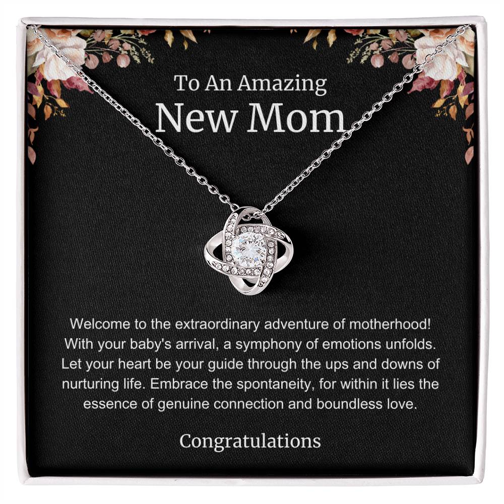 To An Amazing New Mom Love Knot Necklace