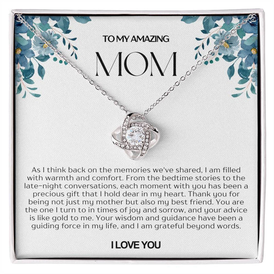 To My Amazing Mom Love Knot Necklace