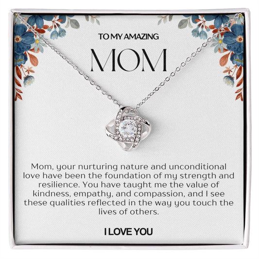 To My Amazing Mom Love Knot Necklace