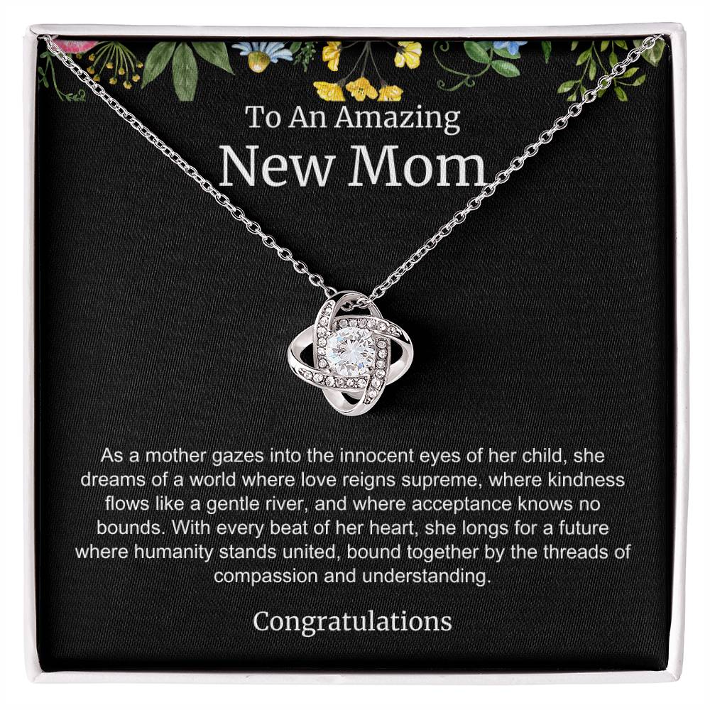 To An Amazing New Mom Love Knot Necklace