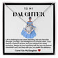 Daughter Blue Dress Princess Love Knot Necklace