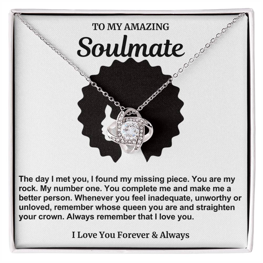 Soulmate Straighten Your Crown Love Knot Necklace