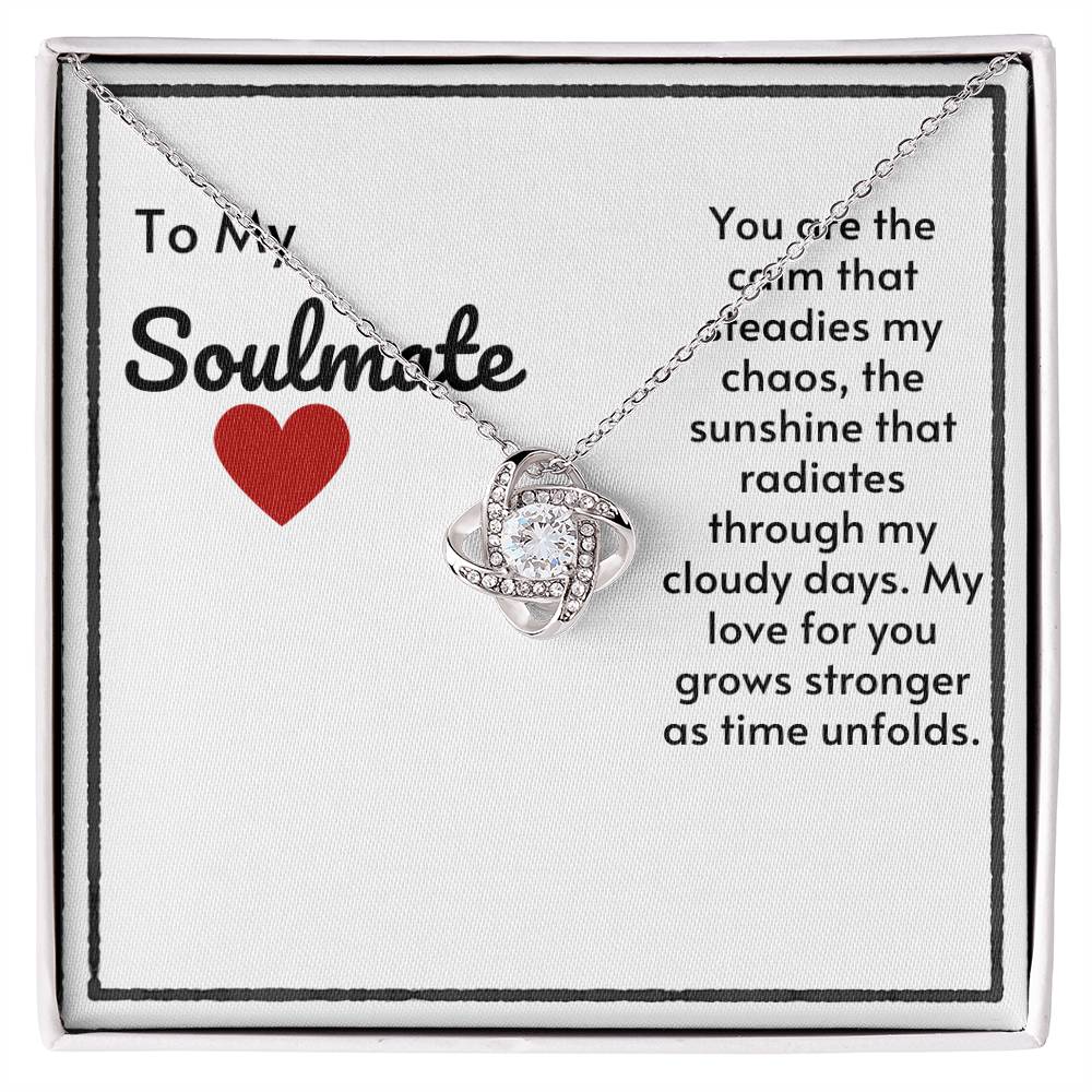 Soulmate Love Knot Necklace- My Love For You Grows Stronger