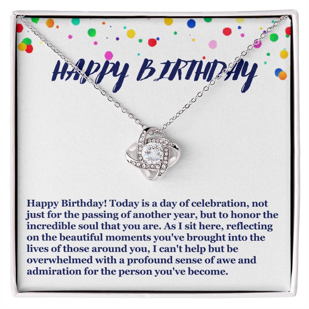 Happy Birthday Love Knot Necklace