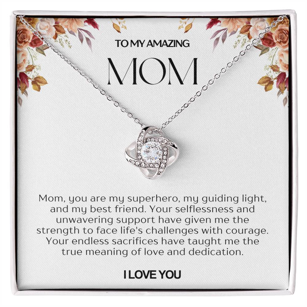 To My Amazing Mom Love Knot Necklace