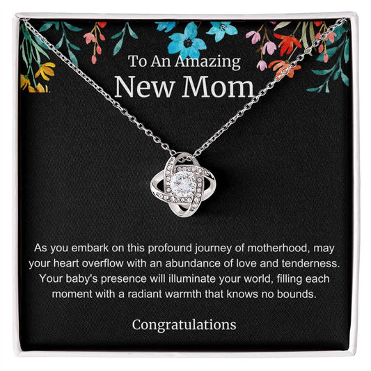 To An Amazing New Mom Love Knot Necklace