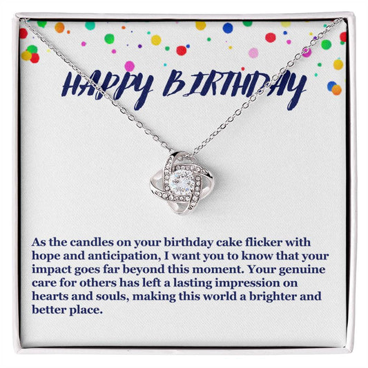 Happy Birthday Love Knot Necklace