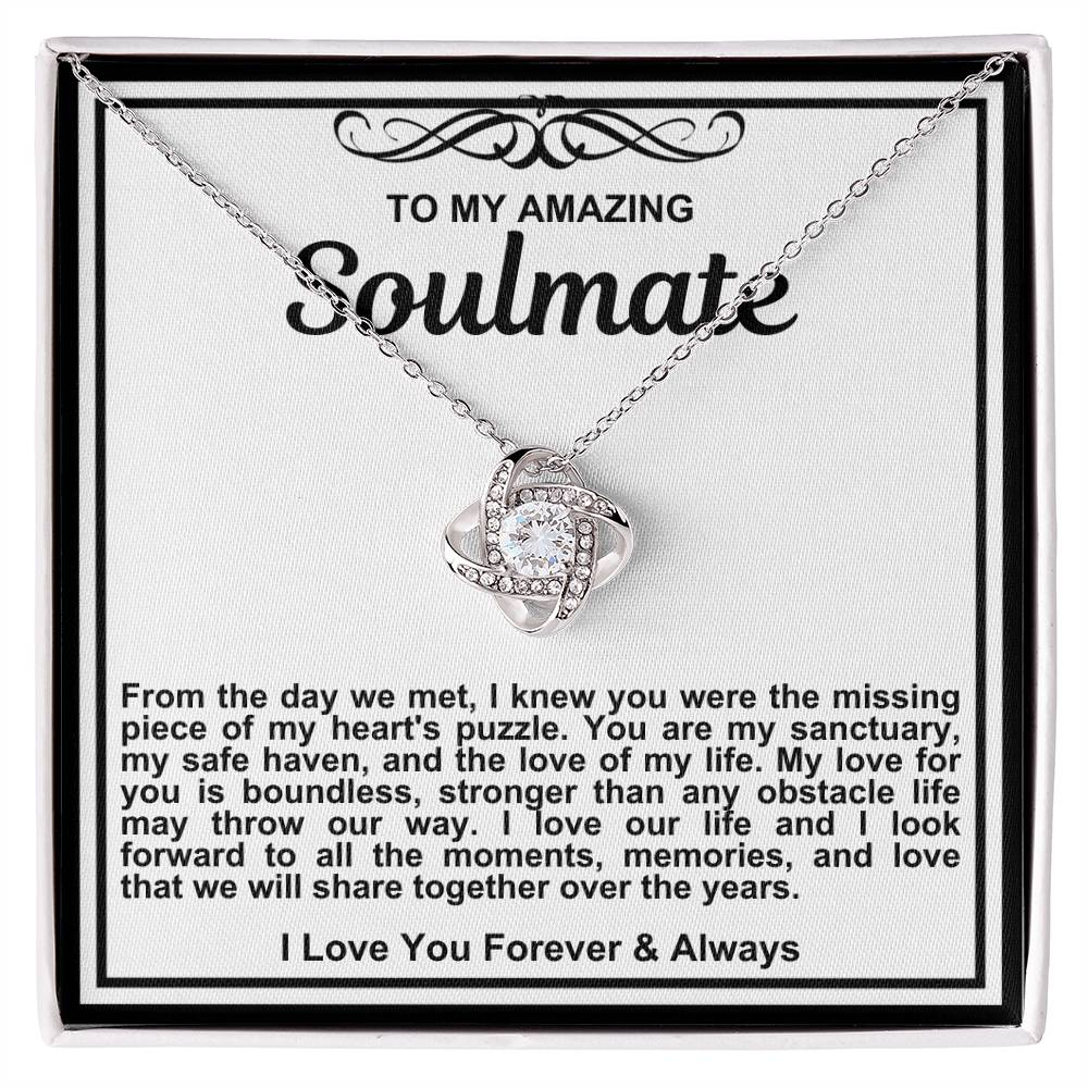 Soulmate Love Knot Necklace- My Love For You Is Boundless