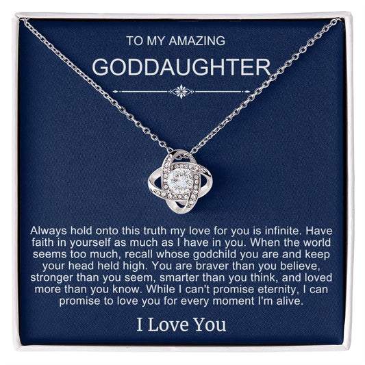 Beautiful Gift To Goddaughter from God Parent "You Are Braver Than You Believe" Necklace