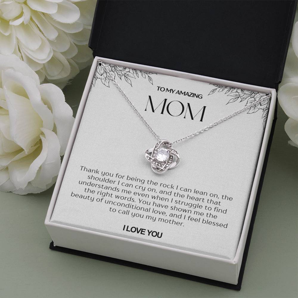 To My Amazing Mom Love Knot Necklace