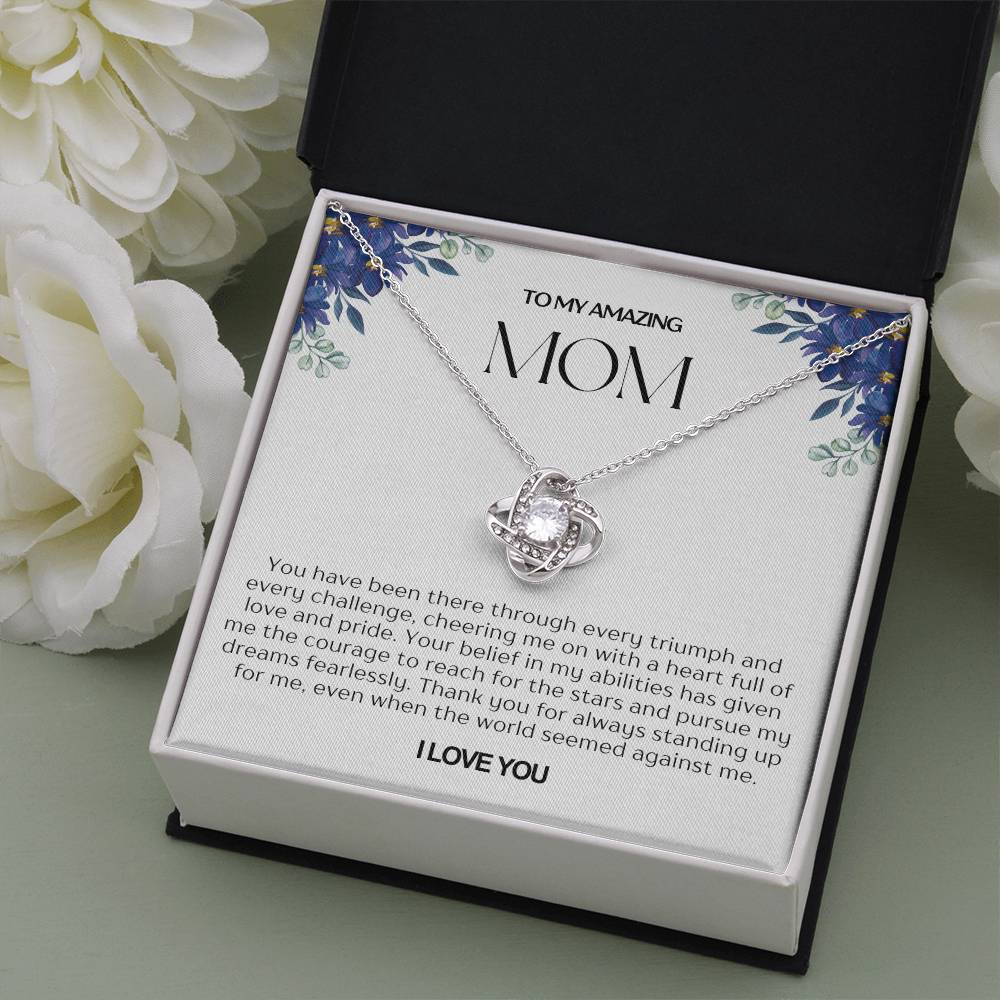 To My Amazing Mom Love Knot Necklace