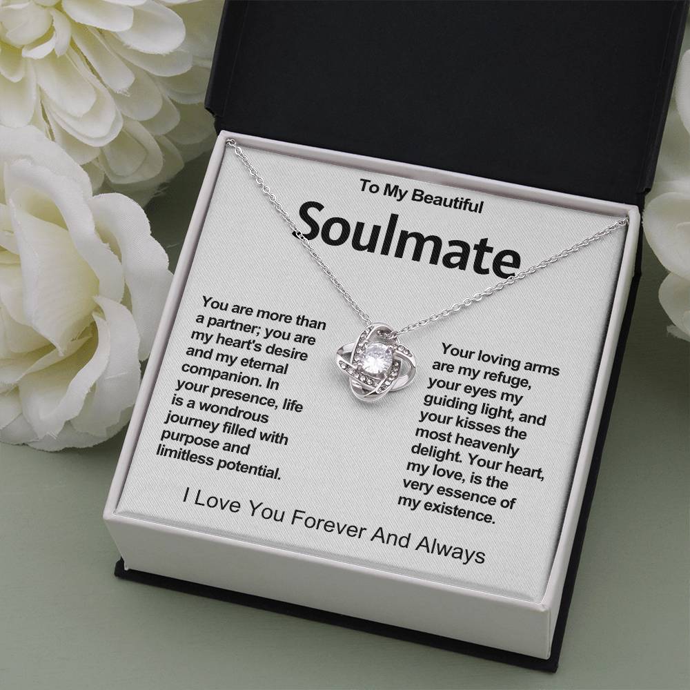 To My Beautiful Soulmate Love Knot Necklace