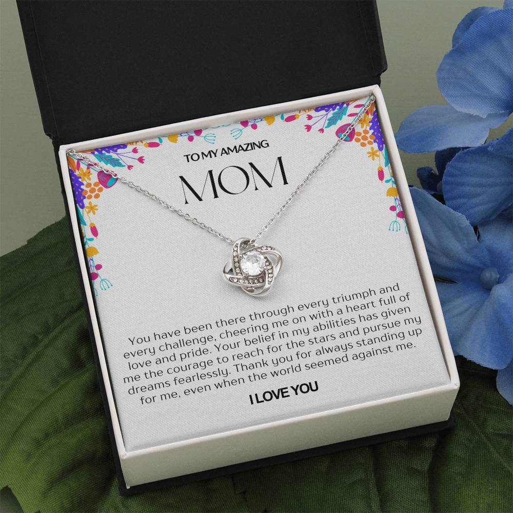 To My Amazing Mom Love Knot Necklace