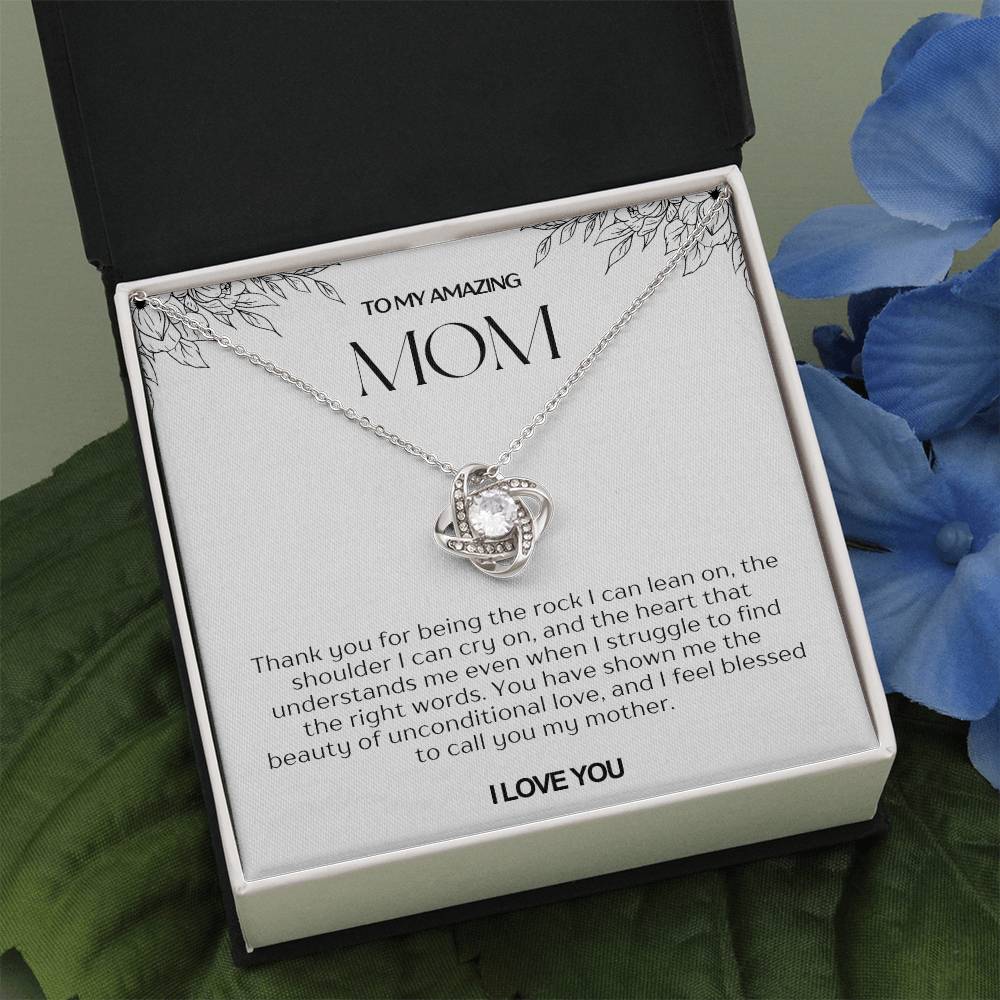 To My Amazing Mom Love Knot Necklace