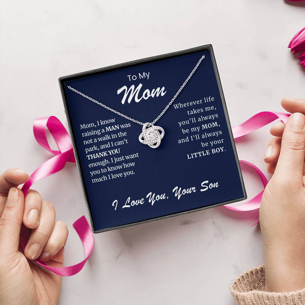 To My Mom Love Knot Necklace-You'll Always Be My Mom