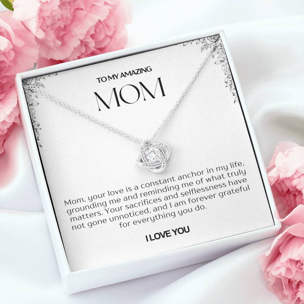 To My Amazing Mom Love Knot Necklace