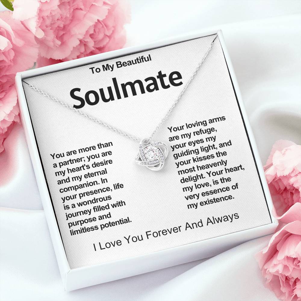 To My Beautiful Soulmate Love Knot Necklace