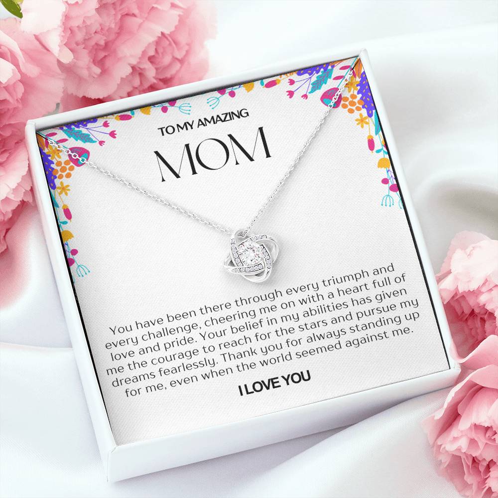 To My Amazing Mom Love Knot Necklace