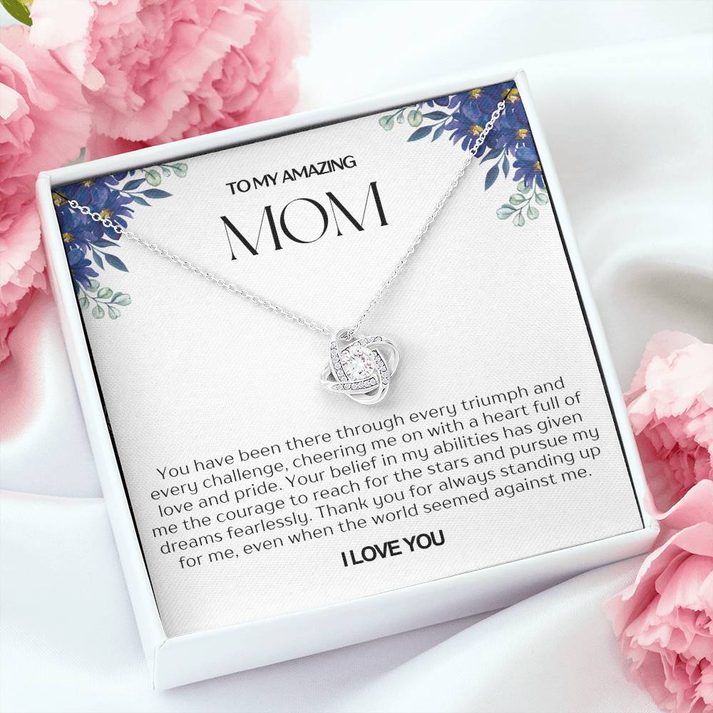 To My Amazing Mom Love Knot Necklace