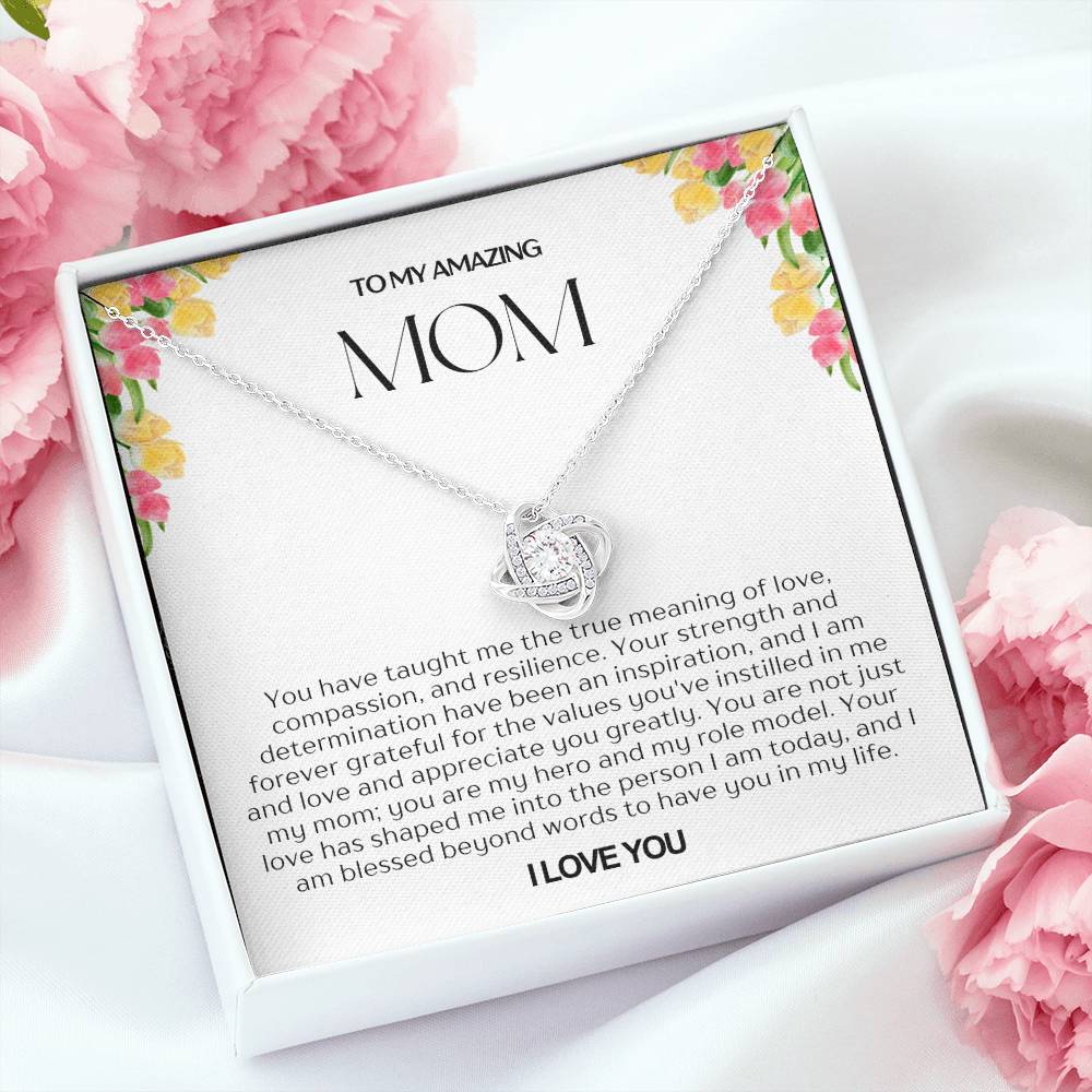 To My Amazing Mom Love Knot Necklace