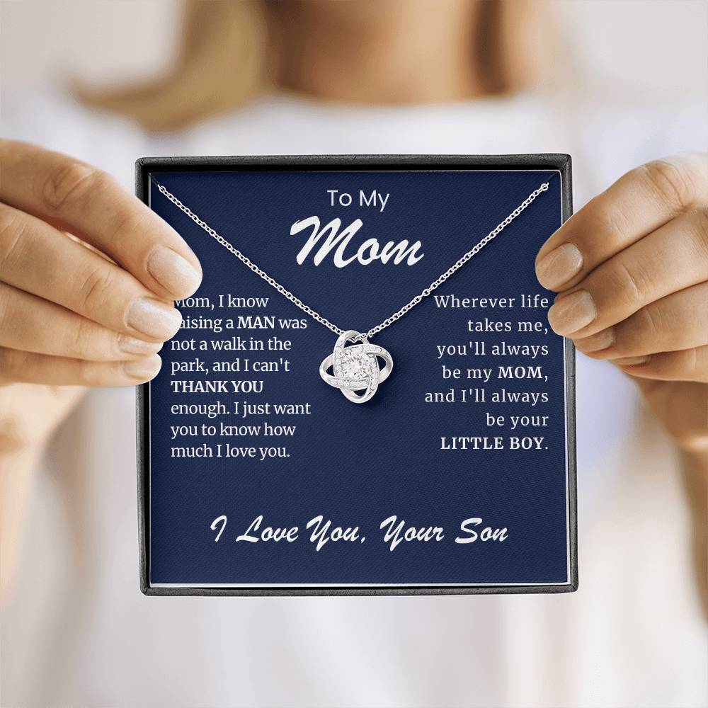 To My Mom Love Knot Necklace-You'll Always Be My Mom