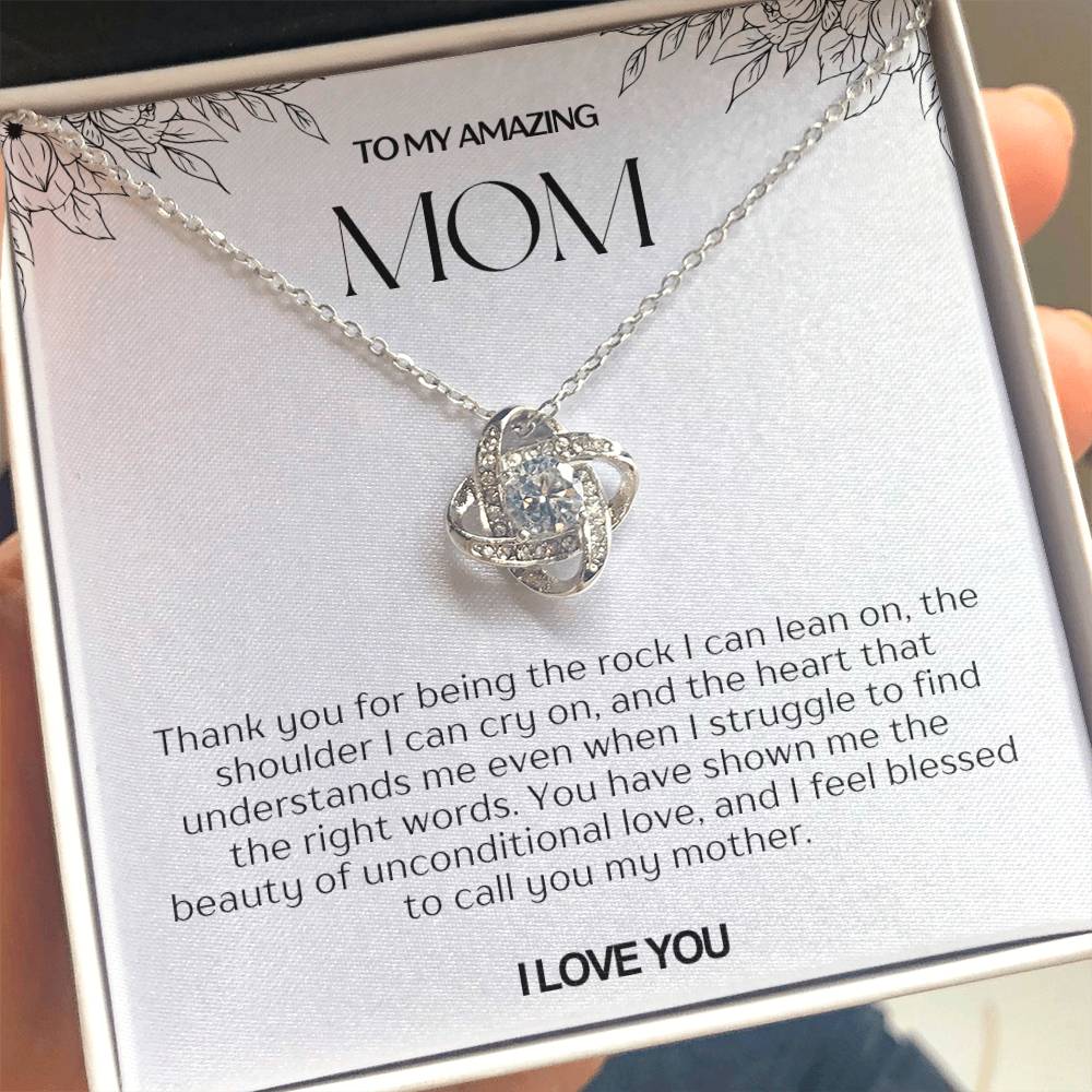 To My Amazing Mom Love Knot Necklace