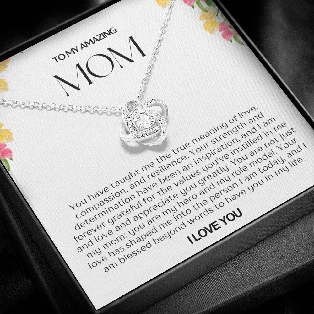 To My Amazing Mom Love Knot Necklace