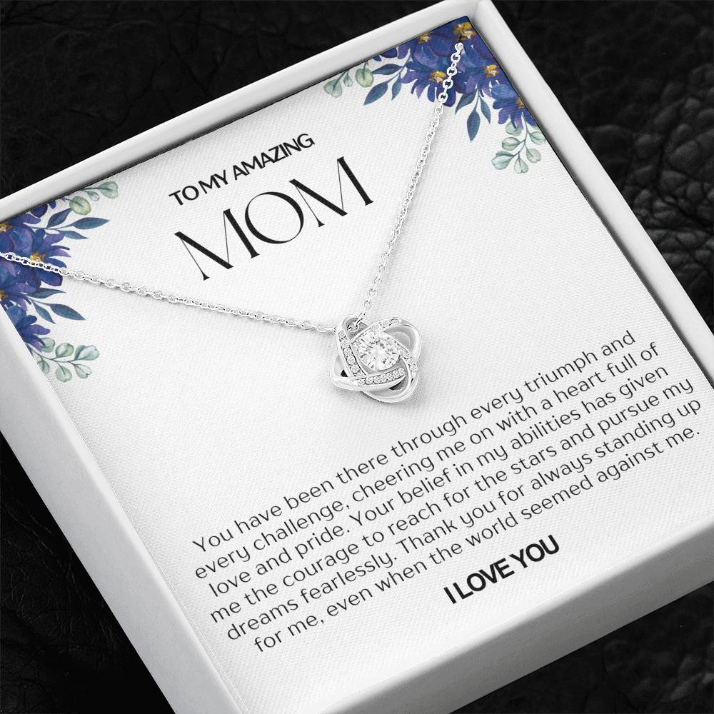 To My Amazing Mom Love Knot Necklace