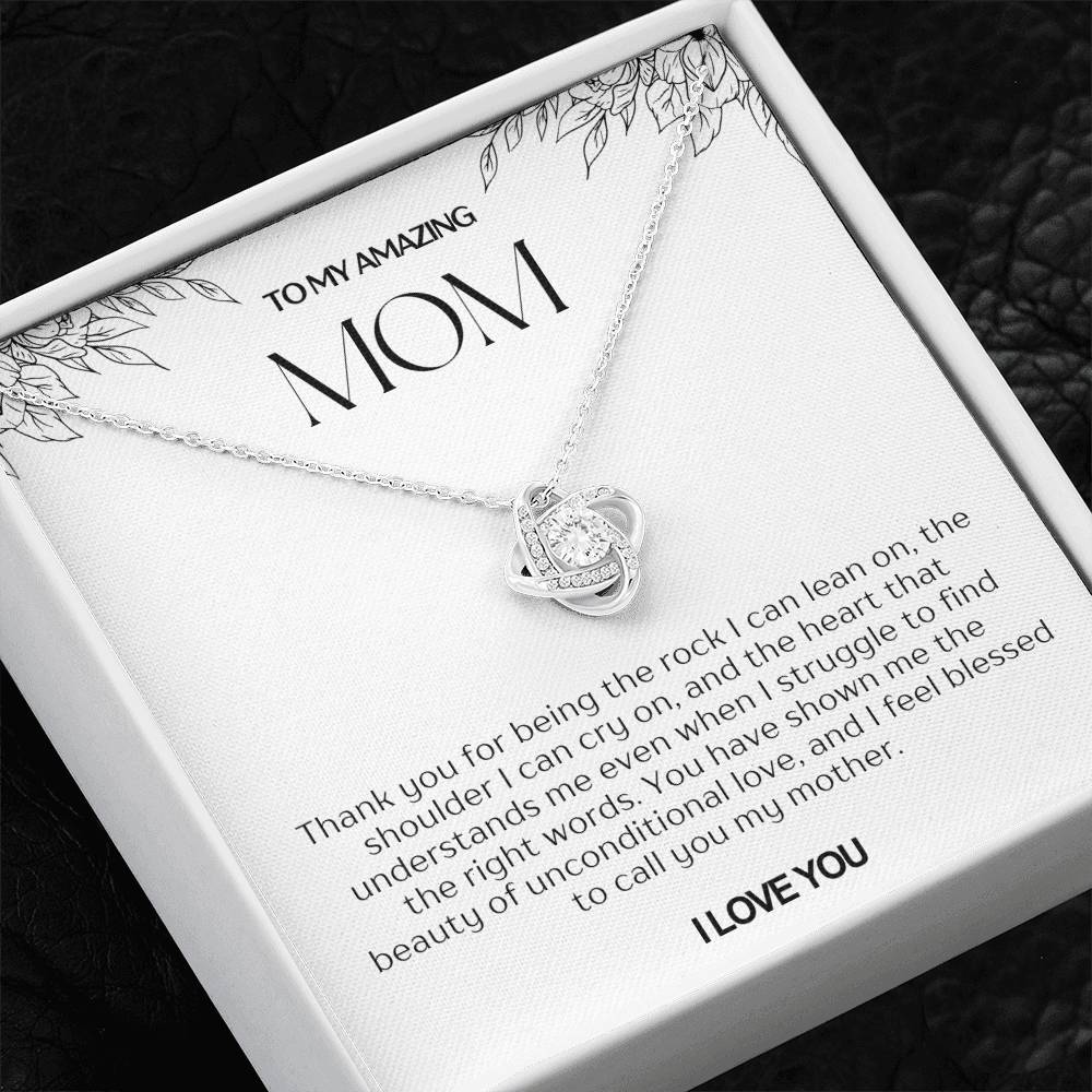 To My Amazing Mom Love Knot Necklace